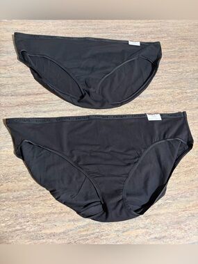 Cacique 2-Black Cotton Hipster Plus Size Panties Size 22/ 24